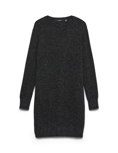 VERO MODA Mini Strickkleid Meliert Langarm Rundhals Regular Fit Kleid Kurz Basic Oberschenkellang VMDOFFY