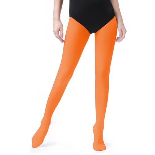 Image of UTTPLL Women's Run Resistant 80 Denier Tights Solid Color Dance Stockings Soft Semi Opaque Footed Pantyhose High Waist Tight