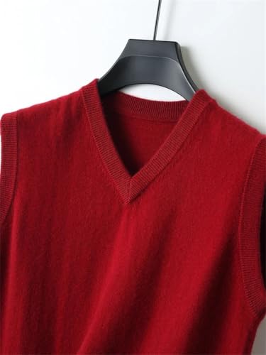 Men 100 Percent Merino Wool Vest Pullover Sweater V Neck Sleeveless Fall Winter Waistcoat2