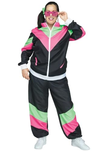 Women's 80's Track Suit Plus Size Fancy Dress Costume 1X