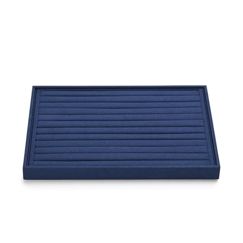 Plateau à bijoux en microfibre bleu à 7 emplacements pour bagues - 6