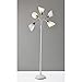 Adesso 7205-02 Multi-White Shade Floor Lamp, Adjustable Gooseneck Arms, White w. Antique Brass Accents