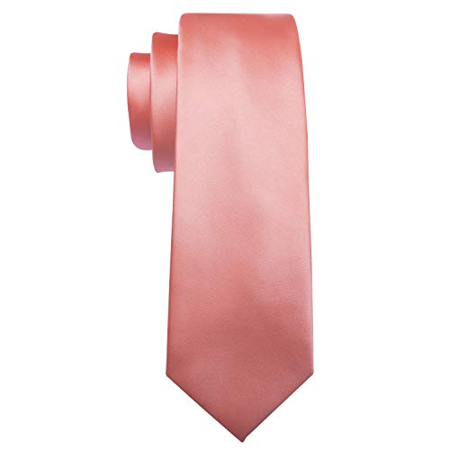 Image of Barry.Wang Plain Men Silk Ties Extra Long Satin Necktie for Wedding Business Handkerchief Cufflinks Set Solid Colors