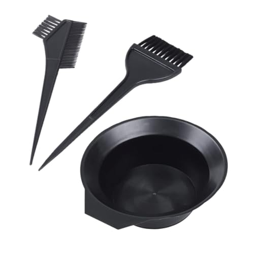 Kit de teinture pour cheveux outil de coloration avec brosse et bol double face pour salon coiffure 3 pièces