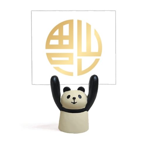 Porte-mémo rond en porcelaine panda accessoire de bureau chic