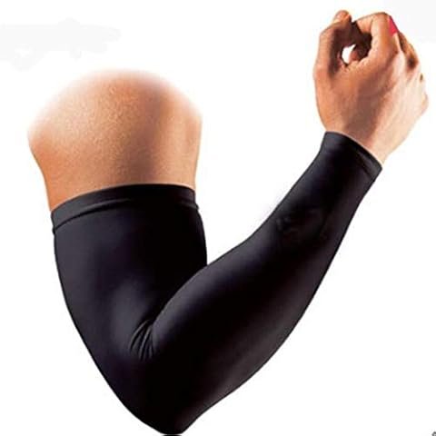 [ Djee Mart ] Elastic Elbow Support Compression Brace Arm Guards Gym Basketball Sports Sleeve (Black, Medium) Cover