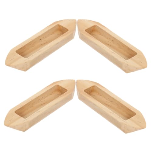 BESTonZON 4Pcs Miniature Wooden Canoe Models Unfinished Paintable Sailboat Figurines for Nautical Home Decor Creative Boat Ornaments Compact Design for Office Bookshelf Decoration
