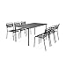 Set Tavolo da Giardino in Metallo con 6 sedie, Amelia, Antracite, 160x90x72.5 cm immagine