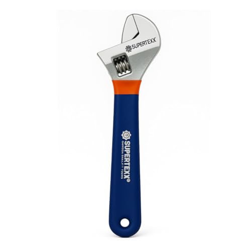 Image of Adjustable Spanner with Rubber Grip | Chrome Drop-Forged Steel, Anti-Rust Chrome Finish | Heavy-Duty Adjustable Wrench for Plumbing, Automotive, Bike & Home Use (8 inch / 10 inch / 12 inch) (8 inch)