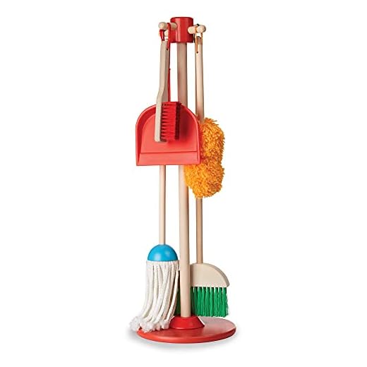 Melissa & Doug Let's Play House Dust! Sweep! Mop! 6 Piece Pretend Play Set - Toddler Toy Cleaning Set, Pretend Home Cleaning Play Set, Kids Broom And Mop Set For Ages 3+