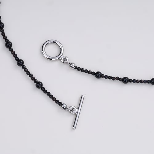 Collier cornaline et onyx noir de qualite superieure avec de veritables pierres