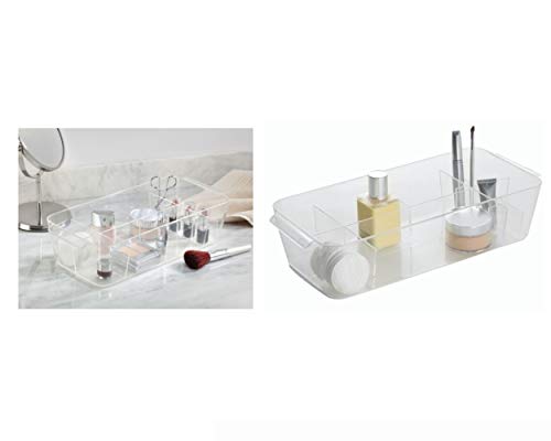 Preisvergleich Produktbild iDesign 40430EU Linus Unterteilte Kosmetik-Ablage, Groß, durchsichtig