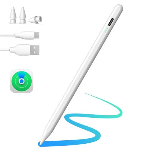 MEKO iPad Pencil Find My Stylus Pen for iPad with Easy ShortcutsCompatible with 2018-2025 Apple iPad A16/10/9/8 & Air 13/11 & Pro 12.9/13/11 & Mini 7/6/5 Anti-Lost & Fast Charging 10H Battery