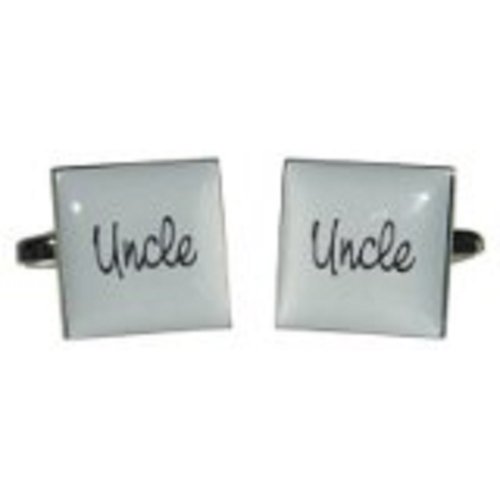 Mancuernillas cuadradas gris Uncle Ash para hombre miniatura 1