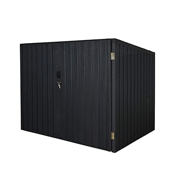 Mendler WPC-Fahrradgarage HWC-J29, Geräteschuppen Fahrradbox, Metall Holzoptik abschließbar - 4 Räder 172x213x160cm… – Bild 7