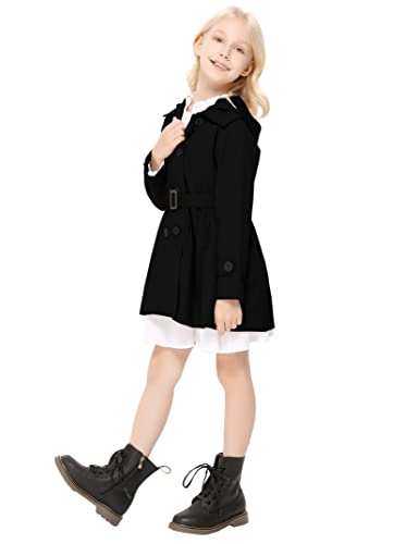 Kukume Kids Girls Outwear Jacket Hooded Lightweight Button Down Trench Coat Waterproof Active Windbreaker #TOP3