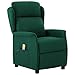 vidaXL Fauteuil Inclinable de Massage TV Chaise Fauteuil Electrique de Salon Bureau Maison Intérieur Appui-tête et Repose-Pied Réglables Vert Foncé Tissu