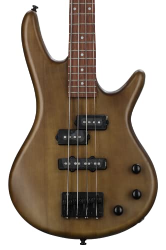 Ibanez Mikro Gsrm20 Bass Guitar Walnut Flat And 30-Watt Amp Essentials Bundle With Stand, Strap, Clip-On Tuner, Cable And Picks #TOP1