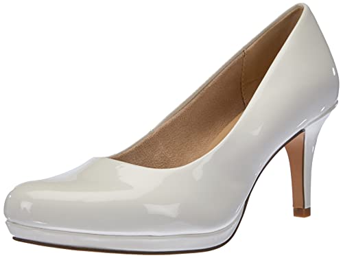Tamaris Damen Pumps, White Patent 1 22444 29 123, 37 EU