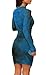 Womens Y2K Floral Print Mesh Sheer Long Sleeve Mini Dress Ruched Bodycon Sexy Mock Neck Party Club Dresses Date Night Valentine’s Day Birthday Dinner Girls Dresses Fall 2025 Blue M