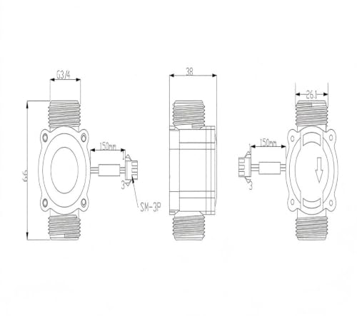 Débitmètre eau G3/4 à effet Hall S300A pour éviter les pannes de circulateurs - 4