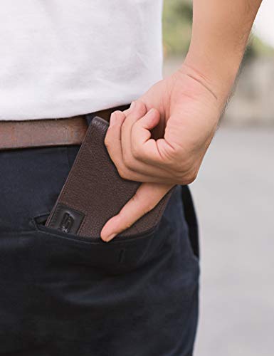 Skechers Mens Passcase RFID Leather Wallet with Flip Pocket, Brown Cross Stitch, One Size4