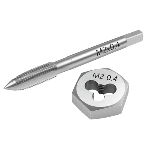 Image of M2 x 0.4 Metric Tap and Die Set Precision Thread Repair and Creation Kit with HSS Tap and Hex Die for Internal and External Threads