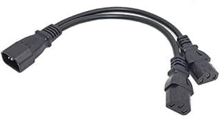 Single C14 Male to Dual C13 Female Y Type Cable Adapter Cable Cord AC 250V/10A (30CM)