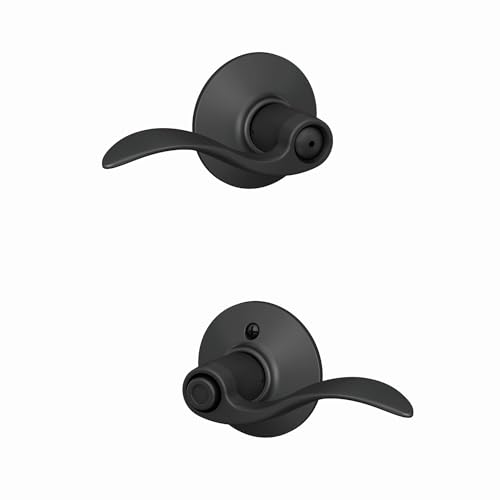 Image of Schlage F40 ACC 622 Accent Door Lever, Bed & Bath Privacy Lock, Matte Black