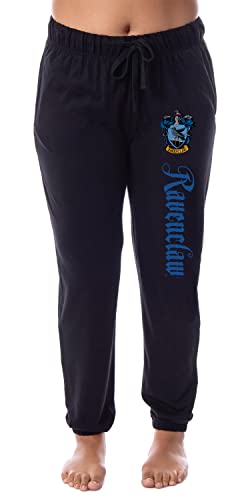 Image of Harry Potter Womens' Ravenclaw House Crest Sleep Jogger Pajama Pants, Black, Medium