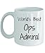 IUBBKI Cadeau pour Ops Amiral World 's Best Fun Nouveauté Cadeau Idée Café Thé Tasse Drôle Présente Anniversaire De Noël Anniversaire Merci Appréciation 11 oz Tasse Blanche
