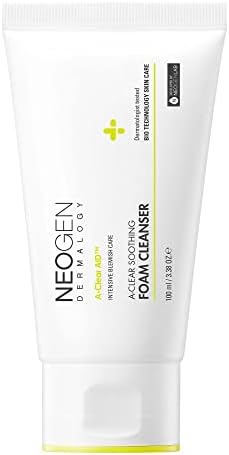 DERMALOGY by NEOGENLAB A-Clear Soothing Foam Cleanser 3.38 oz (100ml) - Clogged Pores & Sebum Cleansing Foam for Acne-Prone Skin with Salicylic Acid, Tea Tree, Centella Asiatica - Korean Skin Care