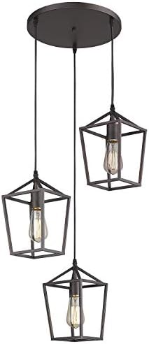 Emliviar 3-Light Pendant Lighting, Cluster Pendant Hanging Light for Kitchen Dining Room, Oil Rubbed Bronze Finish, 20065D-3 ORB