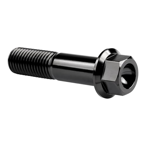 Image of Titanium Bolt M12 30 35 40 45 50 55 60 65 70 75 80 85 90mm Hex Small Flange Head for Motorcycle Car Modification Pack of 4 (M12x50mm Pitch 1.5, Black)