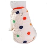 ふく福 柔らかい 犬服 冬 犬の服 中小型犬 ペット服 Dカン付き ドッグウェア 暖かい フリース 犬服 猫服 Tシャツ 春秋冬 お出かけ 散歩 抜け毛対策 ペットフェーバー (ベージュ, L)