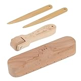 FMTYAOIU Beechwood Tailors Clappers, Seam Roller Beech, Tailors Clapper Set, Multi-Purpose Sewing Tool for Flattening Fabrics and Point Pressing, Wooden Tailors Clapper for Sewing, Quilting, Ironing