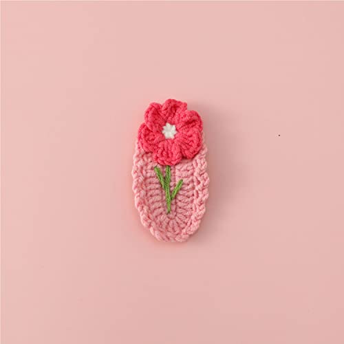 Pinzas de cabello tejidas a crochet para niñas, accesorio para el cabello, clip de mandíbula de sujeción fuerte para cabello grueso y delgado, aplicación de maquillaje (Flor pequeña) miniatura 6