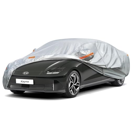 Kayme Sedan Car Cover Fit for Hyundai IONIQ 6 (2025-2025) Automobiles All Weather Waterproof, Outdoor Cover Sun Rain Protection, with Lock and Zipper