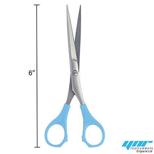 YNR England Hairdressing Barber Hair Scissor for Professional Hairdressers Barbers Stainless Steel Hair Cutting Shears - for Salon Barbers, Men, Women, Children and Adults (S-Blue-Silver)