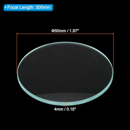 Image of PATIKIL 12 inch (300mm) Focal Length Flat Convex Lens, 3 Pack 50mm Diameter 4mm Height Glass Optically Polished Round Edges Lens for Physics Experiment, Clear