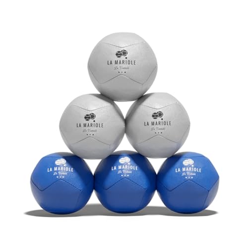 La Mariole – Boccia-Kugeln für alle Terrain Innen und Außen – Offizielles Pack V4 (Blau und Grau)