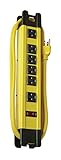 Coleman Cable 04657 6-Outlet Metal Power Strip, Heavy Duty Design, with 15-Feet