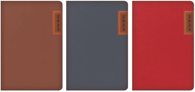 2023 Diary A5 Week To View Hardback & Casebound Diary Family Organiser Planner Embossed and Stitched Panel 1x Sent Randomly
