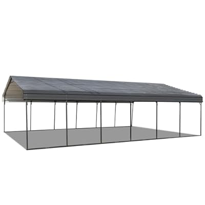 MELLCOM 20'x30' Metal Carport, Heavy Duty Carport with Galvanized Steel Roof, Metal Outdoor Carport Canopy for 2 Cars, Truck, Boat and SUV