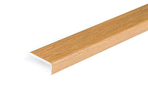 2 Meters SELF-Adhesive Wood Effect Anodized Threshold Laminate Floor Edge Profile Stop End TMW Profiles (Corona Oak)