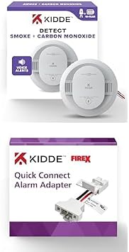 Kidde Hardwired Smoke & Carbon Monoxide Detector, 10-Year Battery Backup, and Kidde Adapter Bundle