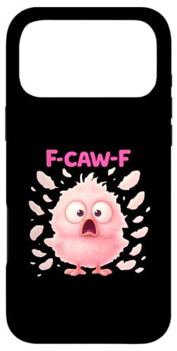 Caw Chicken キュート ピンク 鳥 漫画 ユーモア クレイジー ひよこ 女性 スマホケース iPhone 17 Pro Max 用