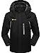 Produktbild GEMYSE Herren Skijacke Outdoor Winter Wasserdicht Winddicht Bergjacke mit Kapuze Fleece (Schwarz,L)