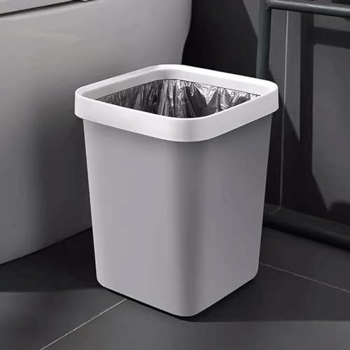 Caneca de basura cuadrada gris para cocina y baño miniatura 6