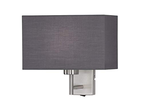 Honsel Kempten - Lámpara de pared, color níquel mate y gris